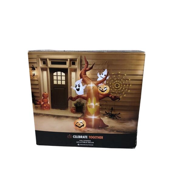 Halloween 10ft tall Inflatable Dead Tree Ghosts Pumpkins Outdoor LED Decoration - Picture 4 of 9